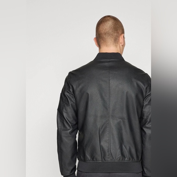 Brand New Jack & Jones Faux Leather Bomber Jacket – Size Small - Picture 4 of 14